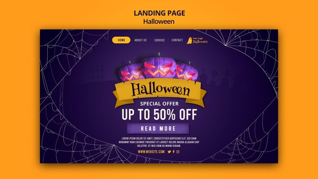 Modèle de page de destination Halloween