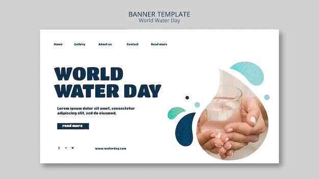 PSD gratuit modèle de page de destination de la journée mondiale de l'eau