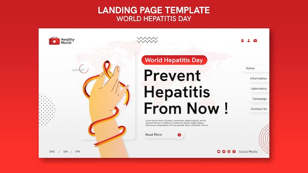 Modèle de page de destination de la journée mondiale de l'hépatite