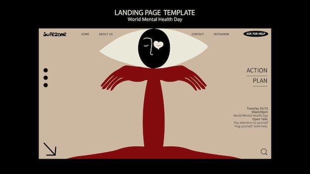 Modèle De Page De Destination De La Journée Mondiale De La Santé Mentale