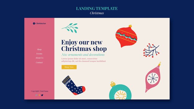 Modèle de page de destination joyeux Noël