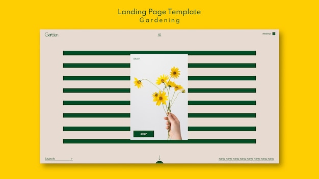 Modèle De Page De Destination De Magasin De Jardinage Avec Des Fleurs