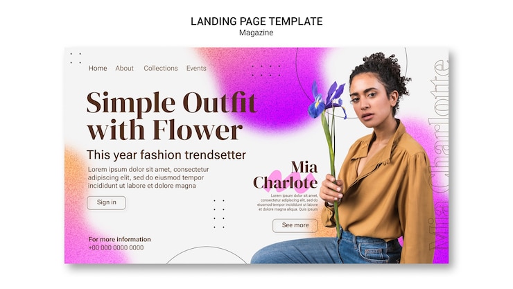PSD gratuit modèle de page de destination de magazine de beauté dégradé