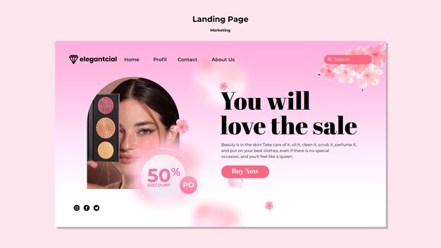 Modèle de page de destination de marketing d'entreprise
