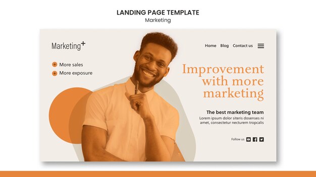 Modèle de page de destination marketing