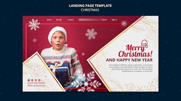 PSD gratuit modèle de page de destination de noël de célébration