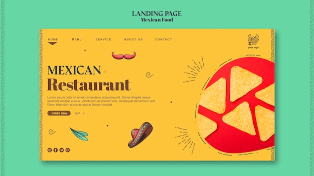 PSD gratuit modèle de page de destination de la nourriture mexicaine