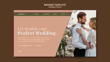 PSD gratuit modèle de page de destination de planificateur de mariage