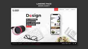 PSD gratuit modèle de page de destination pour agence de design