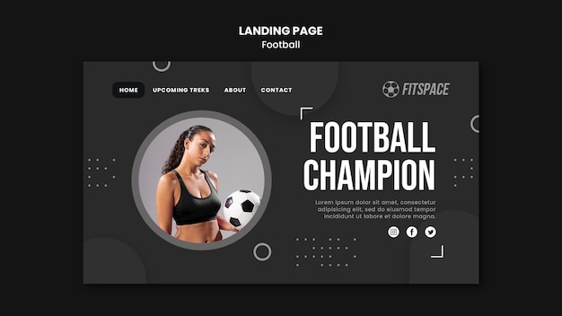 PSD gratuit modèle de page de destination pour une annonce de football