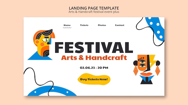 Modèle de page de destination pour les arts et l'artisanat