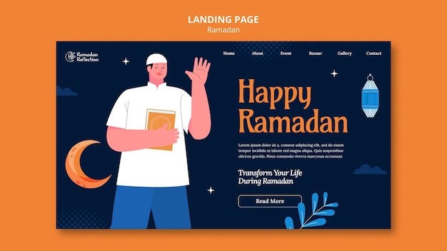 Modèle De Page De Destination Pour La Célébration Du Ramadan