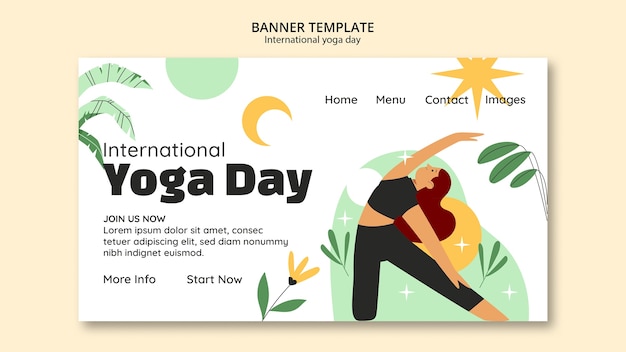 Modèle De Page De Destination Pour La Célébration De La Journée Internationale Du Yoga