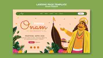 PSD gratuit modèle de page de destination pour la célébration d'onam