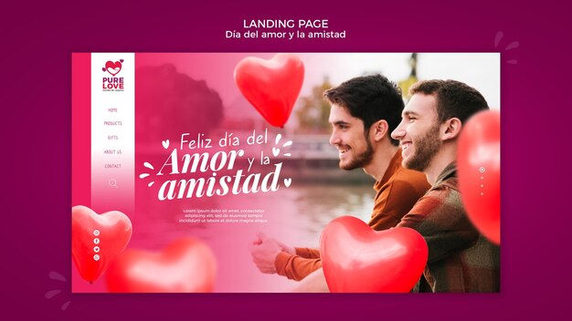 Modèle de page de destination pour la célébration de la Saint-Valentin