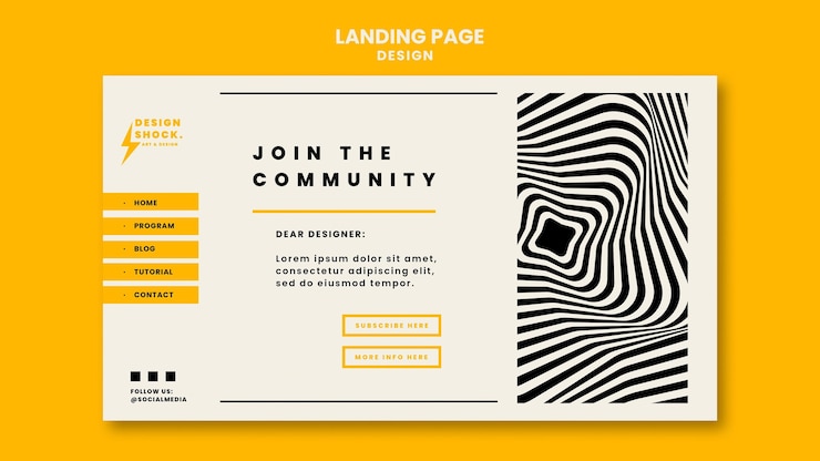 PSD gratuit modèle de page de destination pour les cours de conception graphique