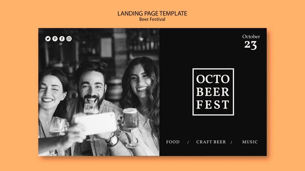 Modèle de page de destination pour le festival d'octobre