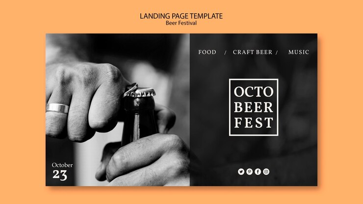 PSD gratuit modèle de page de destination pour le festival d'octobre