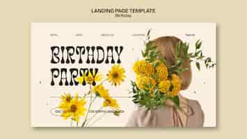 PSD gratuit modèle de page de destination pour la fête d'anniversaire