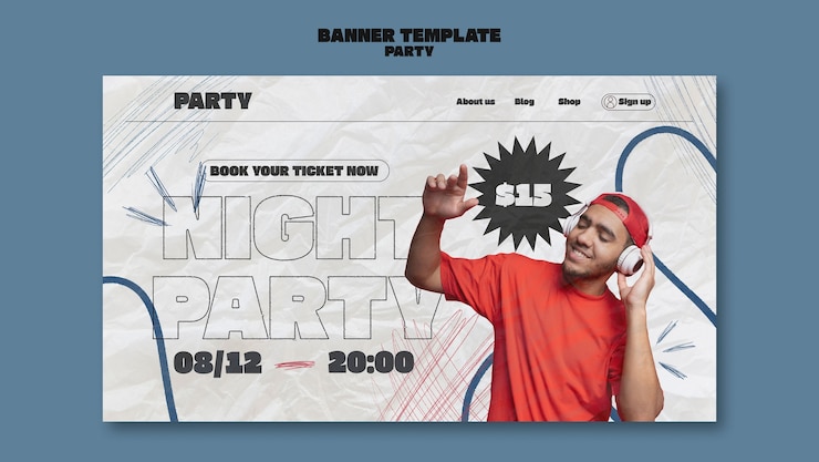 PSD gratuit modèle de page de destination pour la fête et la célébration