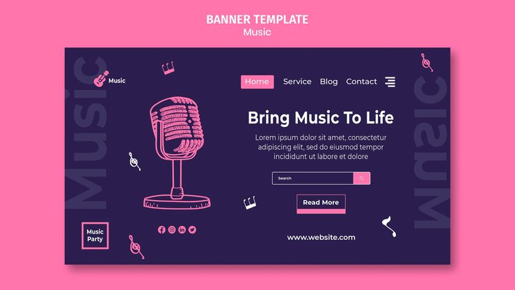 PSD gratuit modèle de page de destination pour la fête de la musique