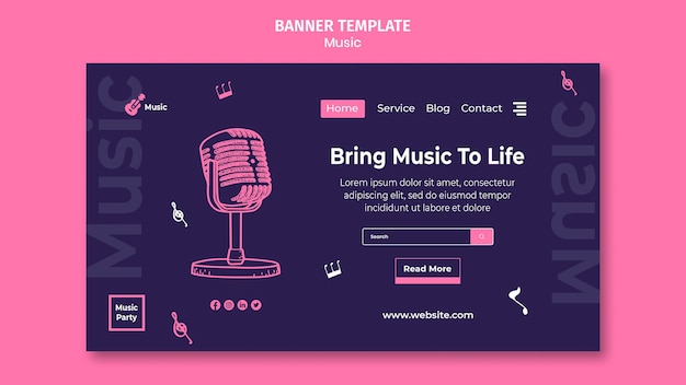 Modèle de page de destination pour la fête de la musique