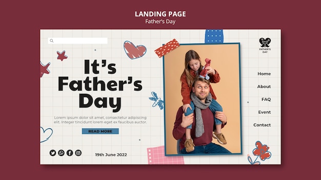 PSD gratuit modèle de page de destination pour la fête des pères