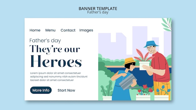 PSD gratuit modèle de page de destination pour la fête des pères
