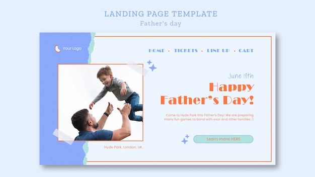 PSD gratuit modèle de page de destination pour la fête des pères