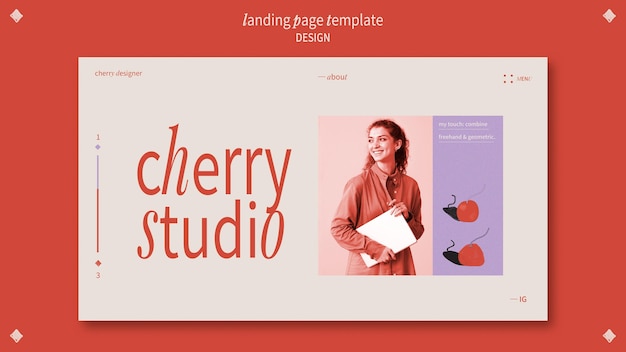 Modèle de page de destination pour graphiste