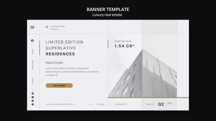 PSD gratuit modèle de page de destination pour l'immobilier de luxe