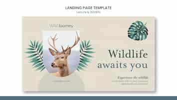 PSD gratuit modèle de page de destination pour les loisirs et la faune