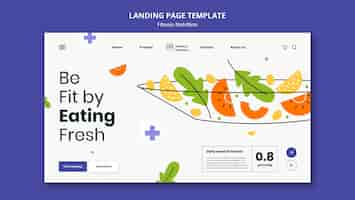 PSD gratuit modèle de page de destination pour la nutrition de remise en forme