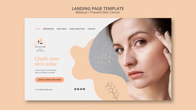 Modèle de page de destination pour la prévention du cancer de la peau