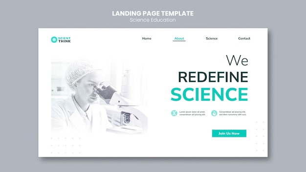 Modèle de page de destination pour la recherche scientifique