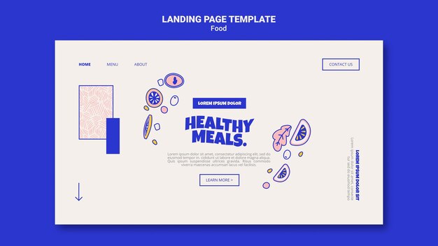 Modèle de page de destination pour des repas sains