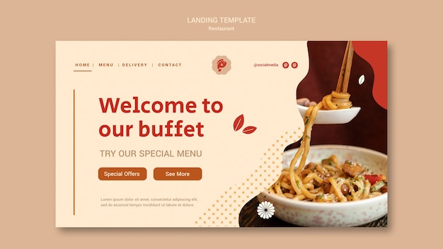 PSD gratuit modèle de page de destination pour un restaurant japonais