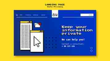 PSD gratuit modèle de page de destination pour le service de cybersécurité