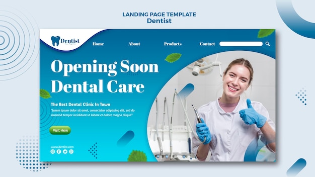 Modèle De Page De Destination Pour Les Soins Dentaires