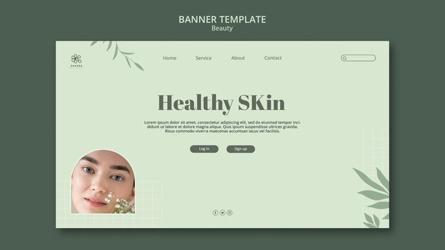 Modèle de page de destination pour les soins de la peau et la beauté