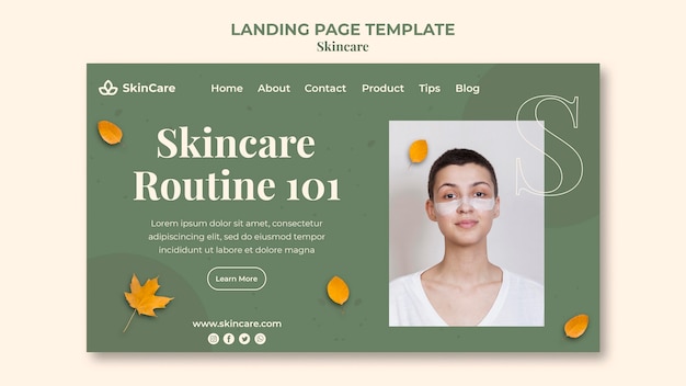 Modèle de page de destination pour les soins de la peau
