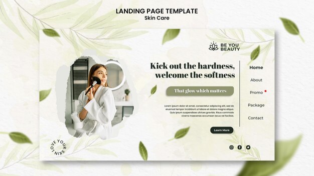 Modèle de page de destination pour les soins de la peau