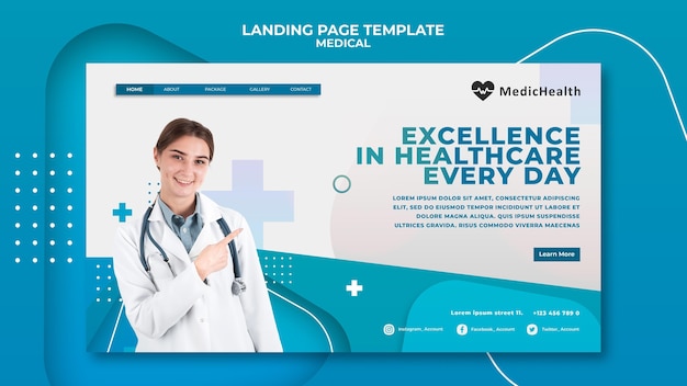 Modèle de page de destination pour les soins de santé
