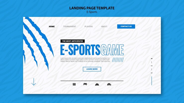 PSD gratuit modèle de page de destination pour les sports électroniques