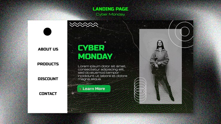 PSD gratuit modèle de page de destination pour les ventes du cyber lundi