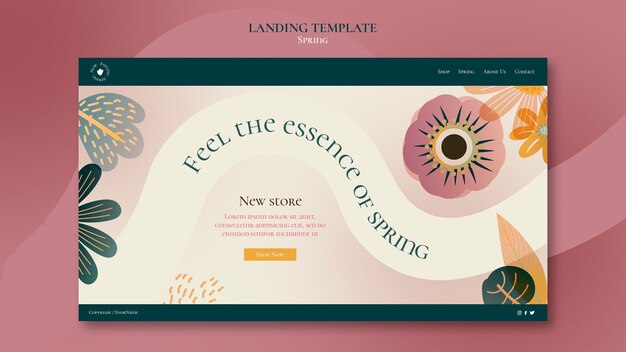 Modèle de page de destination de printemps dégradé