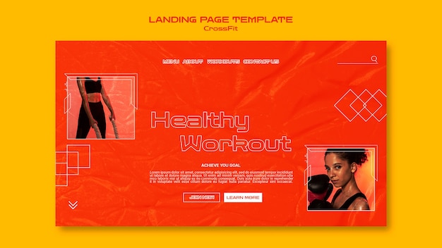 PSD gratuit modèle de page de destination de remise en forme et de santé