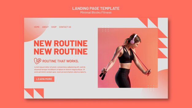 Modèle de page de destination de remise en forme