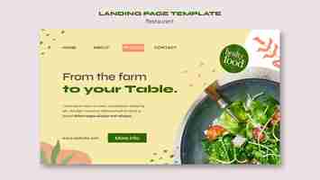 PSD gratuit modèle de page de destination de restaurant de cuisine délicieuse