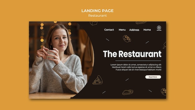 PSD gratuit modèle de page de destination de restaurant